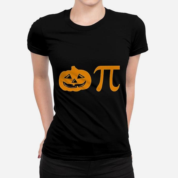 Pumpkin Pi Funny Halloween Geek Math Pi Graphic Ladies Tee