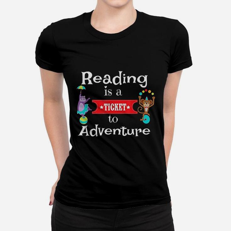 Reading For Kids And Teachers Circus Animal Reading Ladies Tee