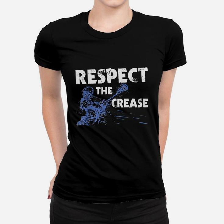 Respect The Crease Lacrosse Lax Goalie Gift Ladies Tee