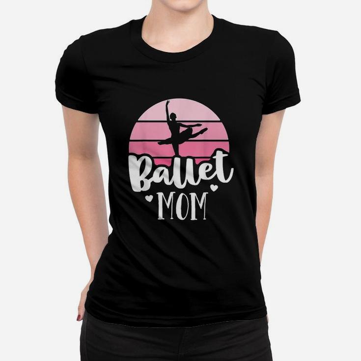 Retro Ballet Mom Pink Ballerina Dance Mom Ladies Tee