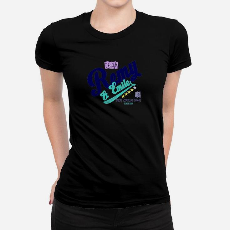 Retro Schriftzug Schwarzes Frauen Tshirt, Buntes Vintage Design