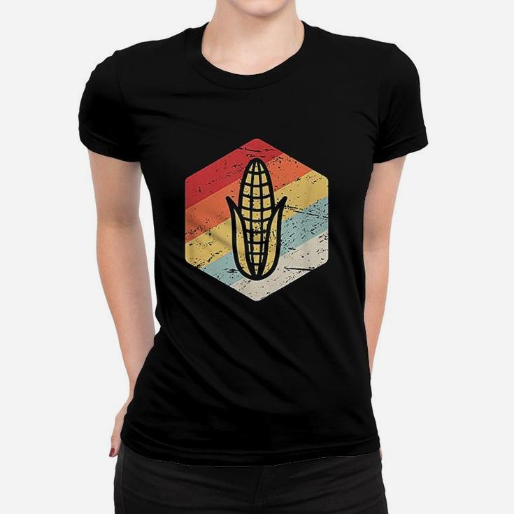 Retro Vintage Midwest Ear Of Corn Gift For Corn Farmers Ladies Tee