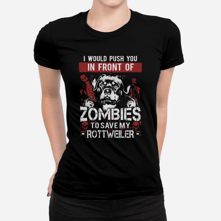 Rottweiler Shirt - Zombies Rottweiler Shirt Ladies Tee