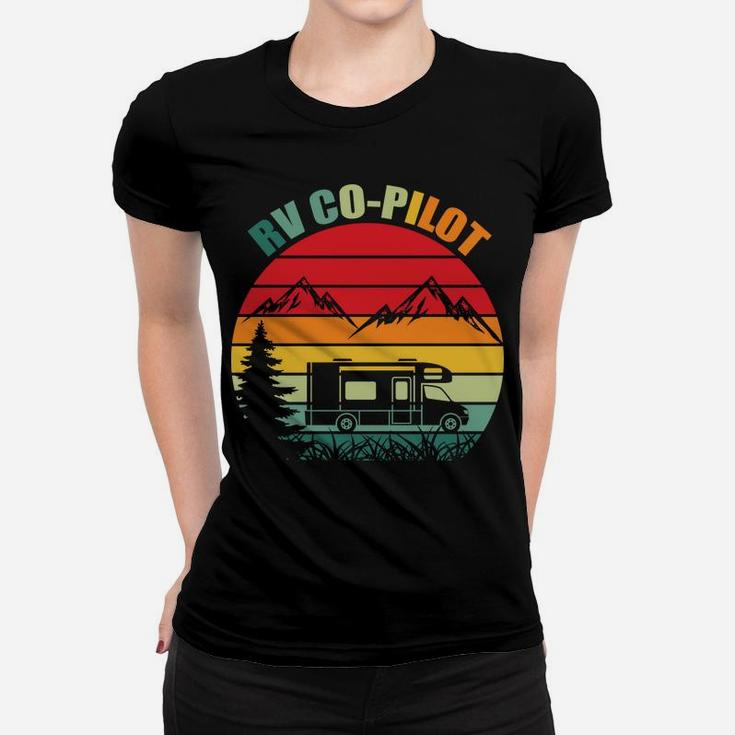Rv Co Pilot Vintage Camping Truck Happy Time Women T-shirt