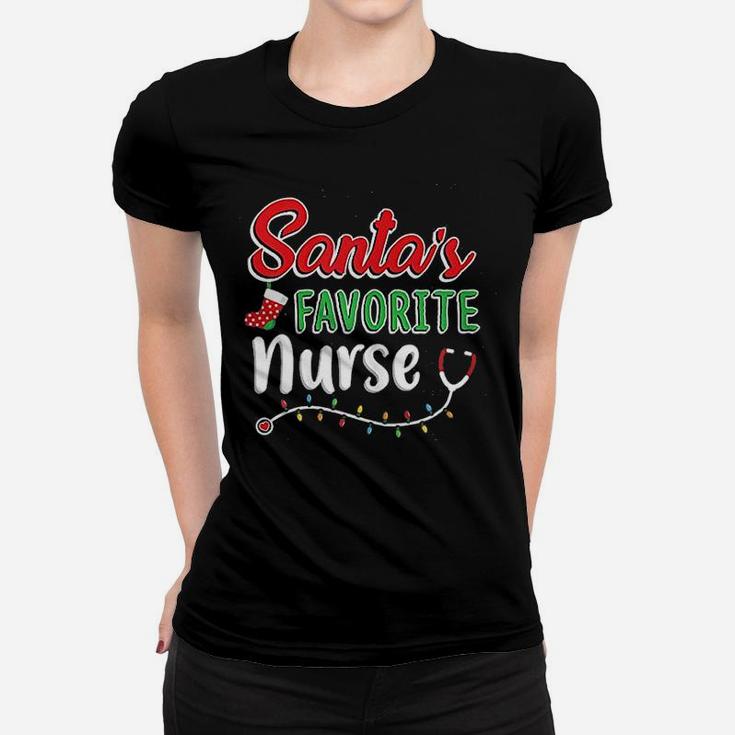 Santas Favorite Nurse, funny nursing gifts Ladies Tee