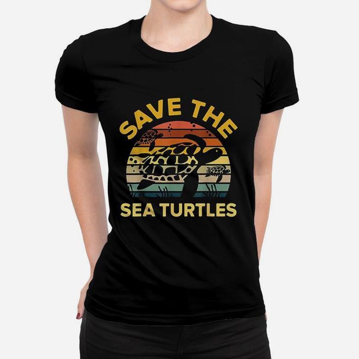 Save Sea Turtle Lover Vintage Skip A Straw Ocean Gift Ladies Tee