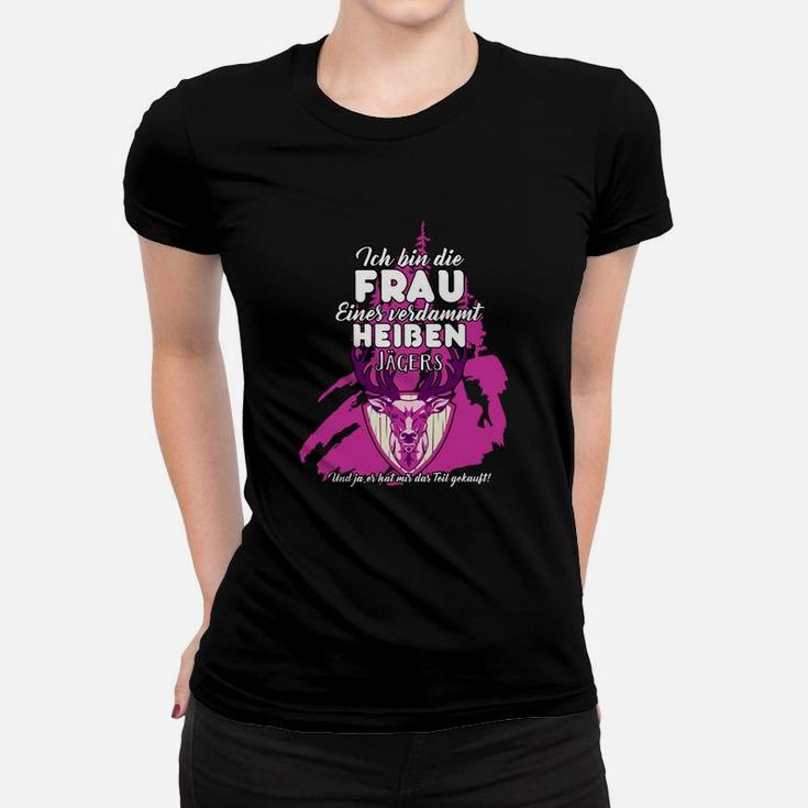 Schwarzes Damen-Frauen Tshirt Löwenmotiv Frau des verrückten Heiden