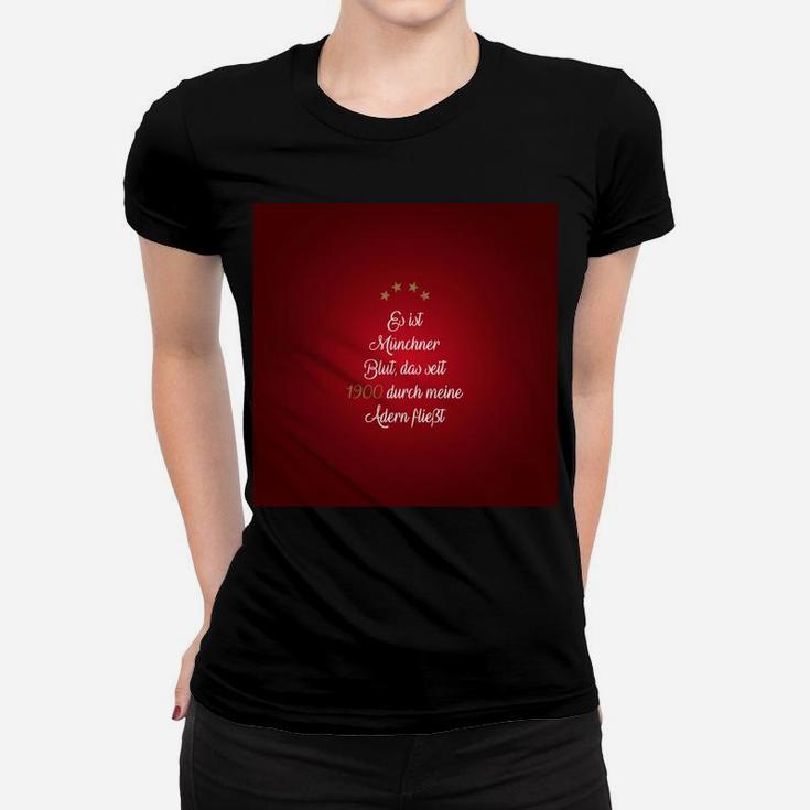 Schwarzes Frauen Tshirt mit deutschem Liebeszitat, Rotes Design