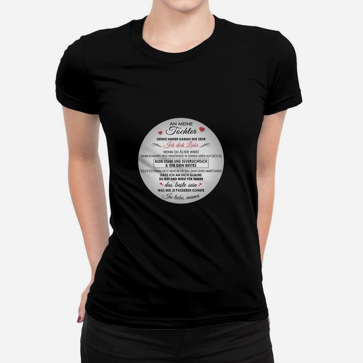 Schwarzes Frauen Tshirt Ode an die Freude, Rundtext Design