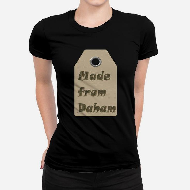 Schwarzes Herren Frauen Tshirt Made from Denim Design, Modisches Tee