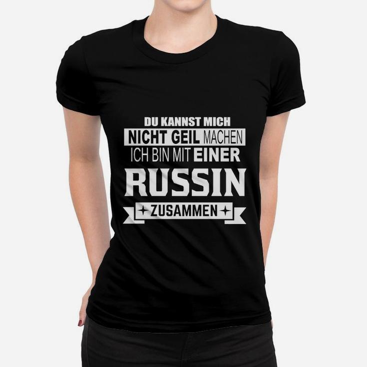 Schwarzes Herren Frauen Tshirt Russin Partnerin Lustiger Spruch