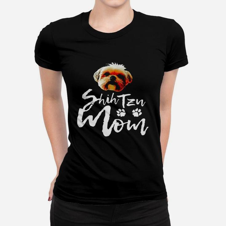 Shih Tzu Mom Cute Dog Face Shirt Black Women B077xg22zd 1 Ladies Tee