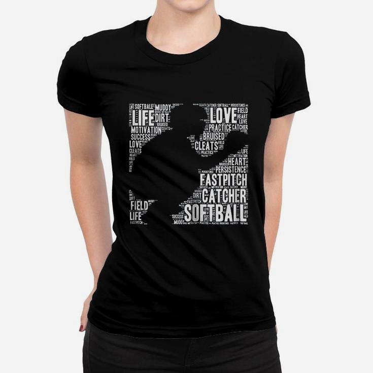 Softball Catcher Fastpitch Softball Mom Ladies Tee