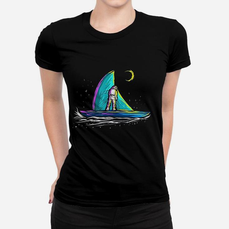 Space Astronaut Sail Boat Gift For Skipper Sailing Captain Ladies Tee