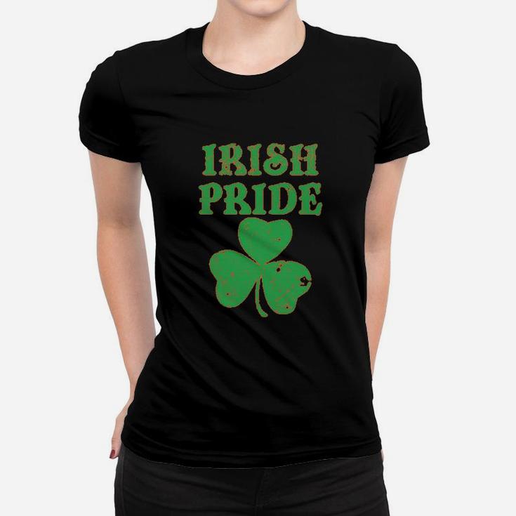 St Patricks Day American Irish Pride Lucky Leaf Ladies Tee
