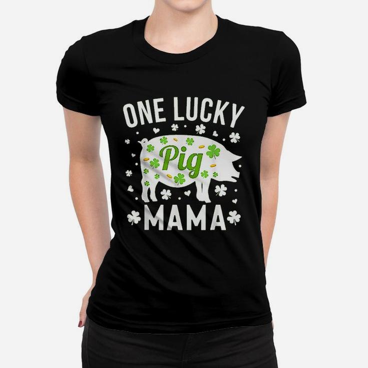 St Patricks Day Pig One Lucky Mama Mom Gift Ladies Tee
