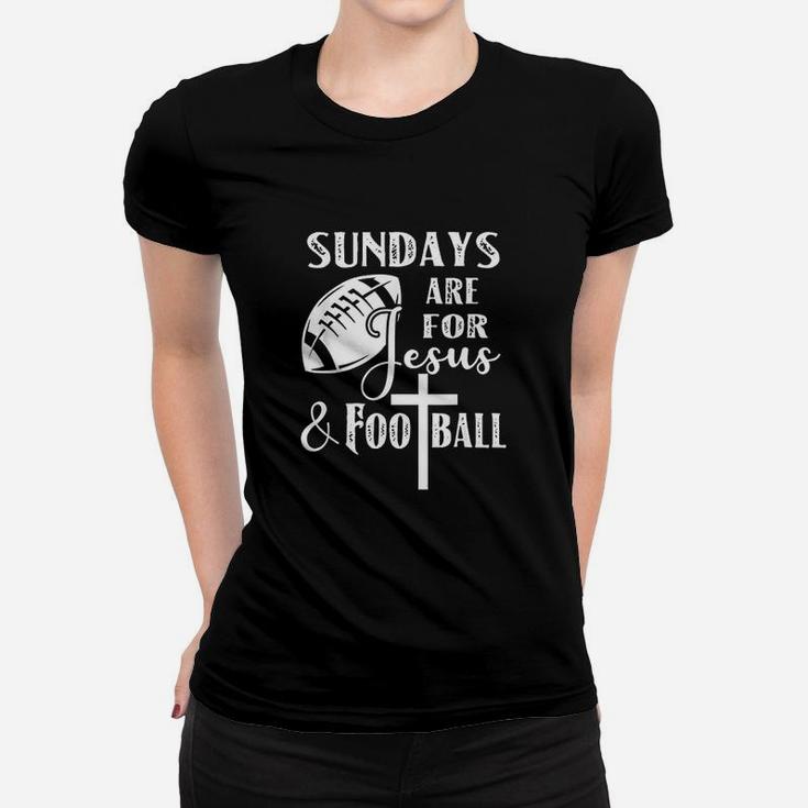 Sundays Are For Jesus And Football Funny Gift Ladies Tee