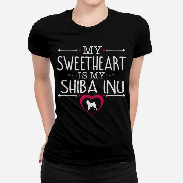 Sweetheart Is Shiba Inu Valentines Day Dog Ladies Tee