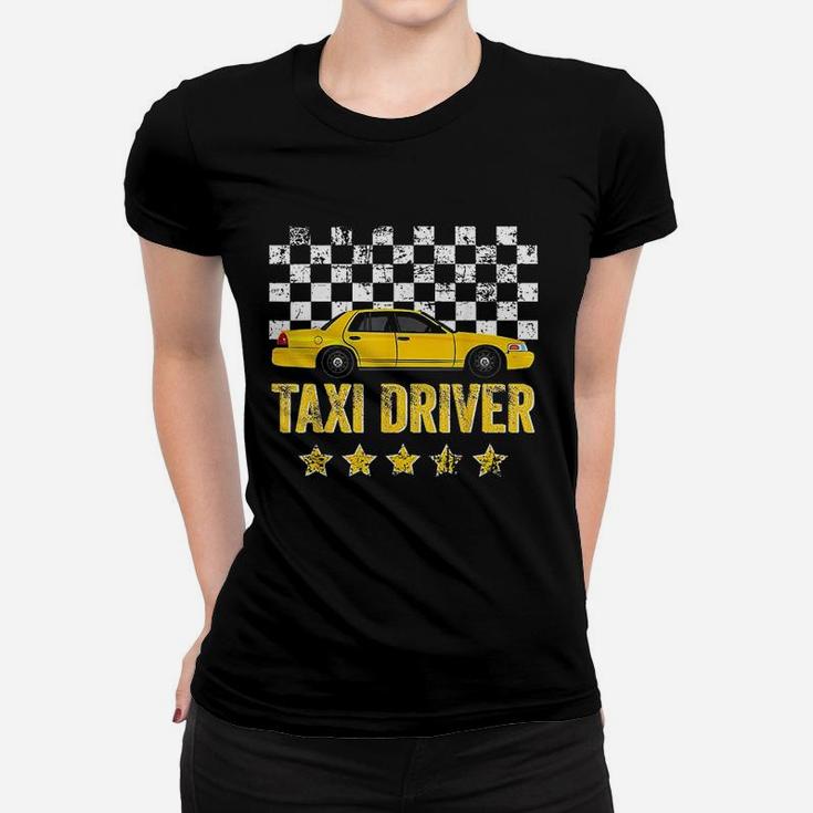 Taxi Cab Driver Vintage Checker Gift Ladies Tee