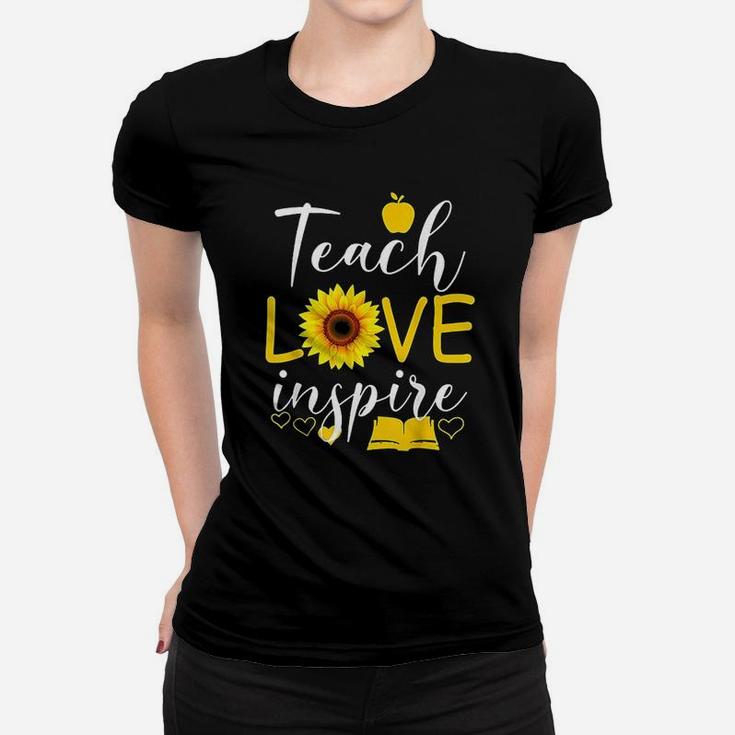 Teach Love Inspire Sunflower Teacher Funny Gift Ladies Tee
