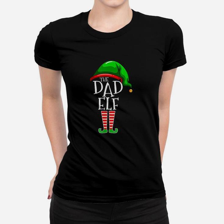 The Dad Elf Family Matching Group Christmas Daddy Ladies Tee