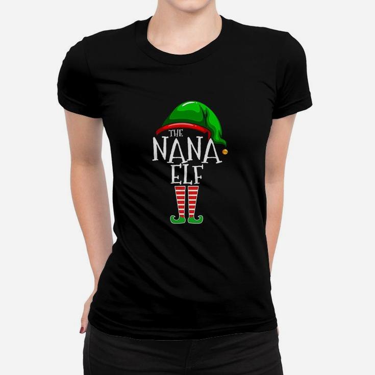 The Nana Elf Family Matching Group Christmas Gift Grandma Ladies Tee
