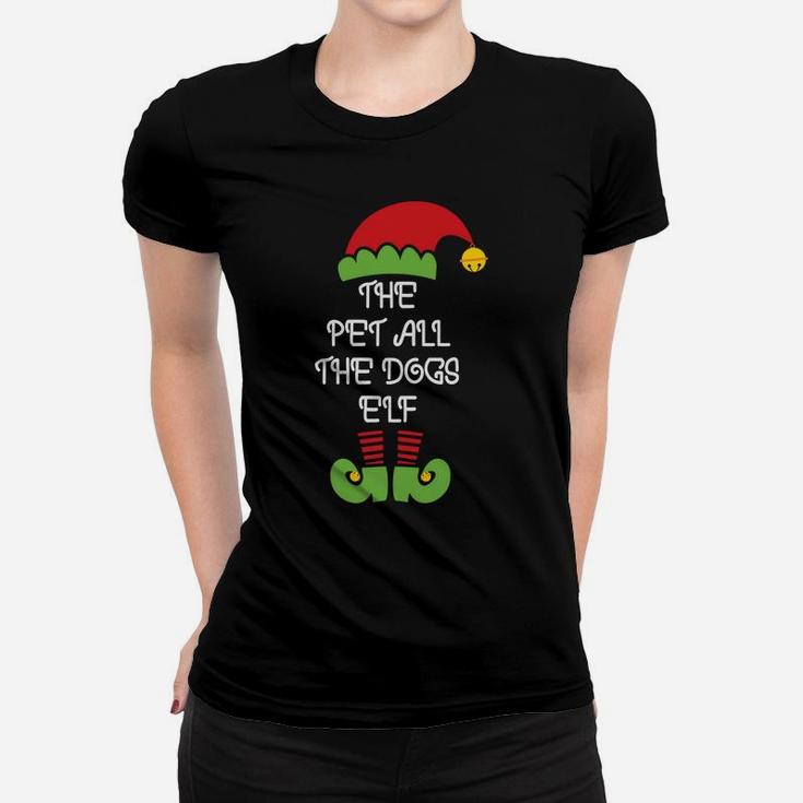 The Pet All The Dogs Elf Matching Family Christmas Women T-shirt