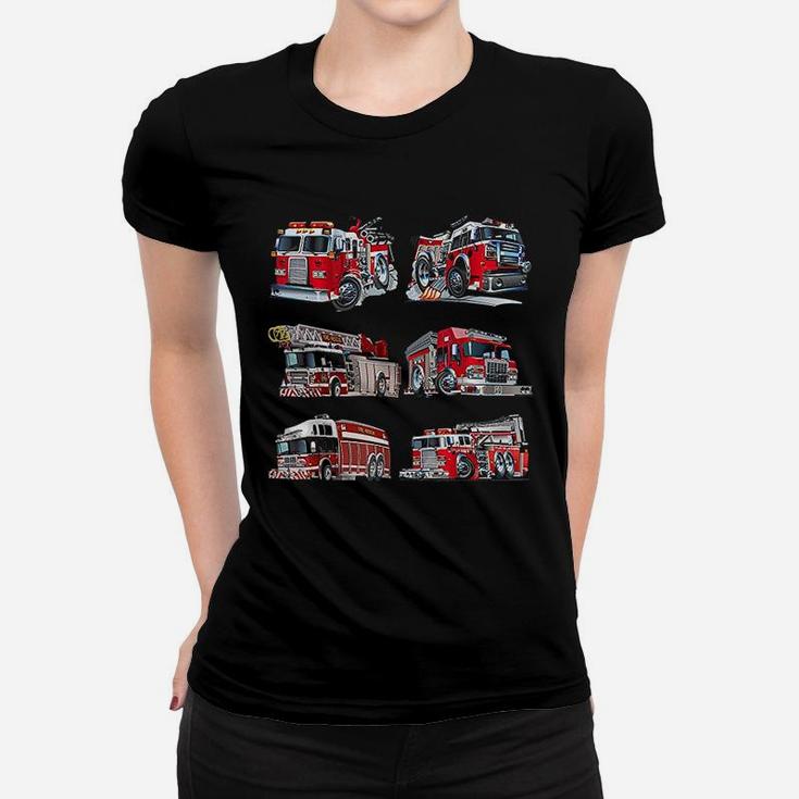 Types Of Fire Truck Boy Toddler Kids Firefighter Xmas Gifts Ladies Tee