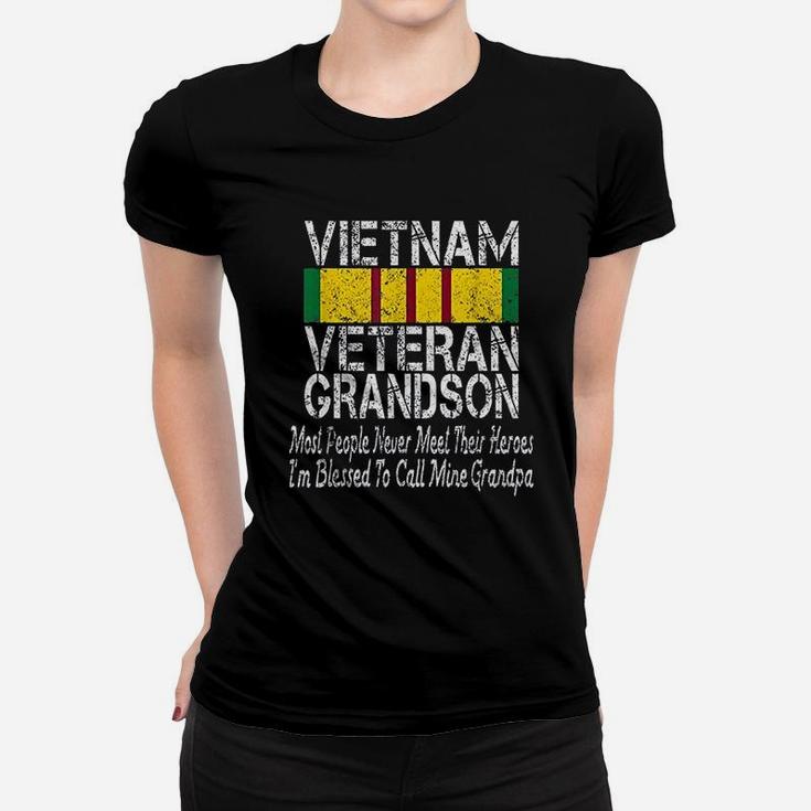 Us Military Family Vietnam Veteran Grandson Gift Ladies Tee