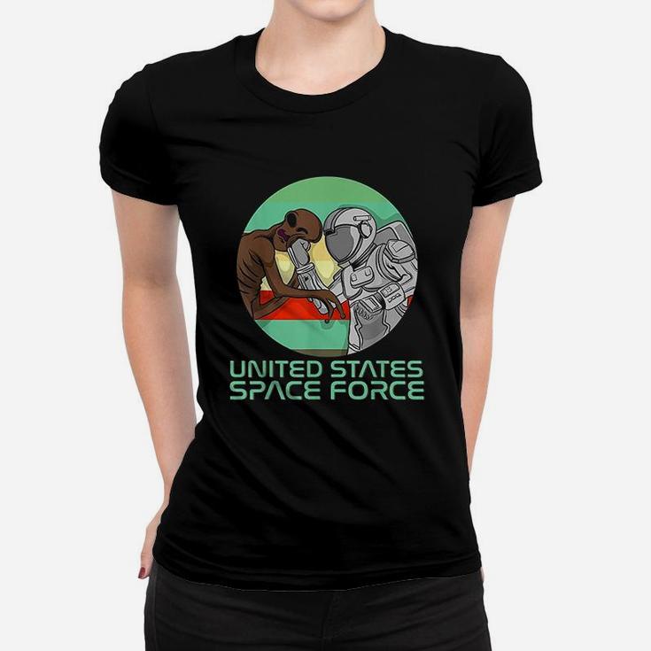 Us Space Force Funny Astronaut Versus Alien Ladies Tee