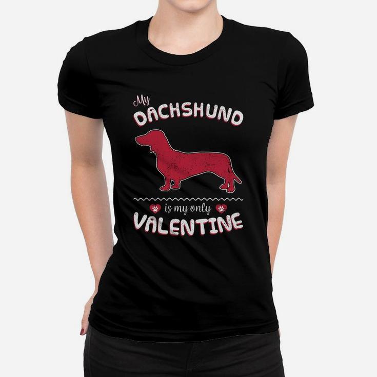 Valentine Dachshund Dog For Dachshund Dad Or Mom Ladies Tee