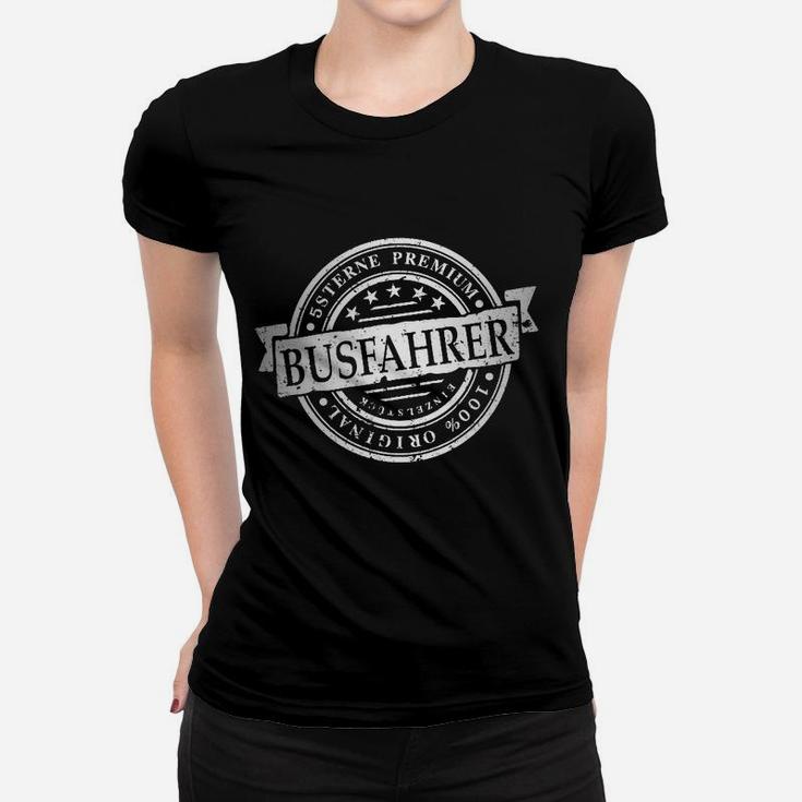 Vintage Busfahrer Emblem Schwarzes Frauen Tshirt im Retro-Stil