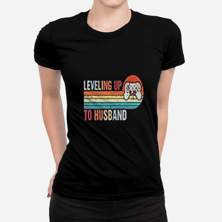 Vintage Leveling Up To Husband Engagement Party Ladies Tee