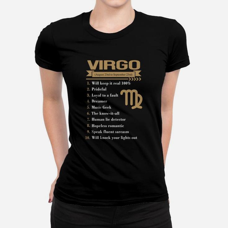Virgo Queens, Virgo Kings, Virgo Facts T Shirts Ladies Tee