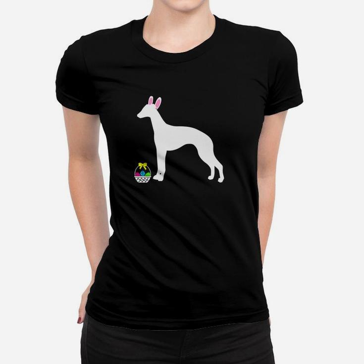 Whippet Easter Bunny Dog Silhouette Ladies Tee