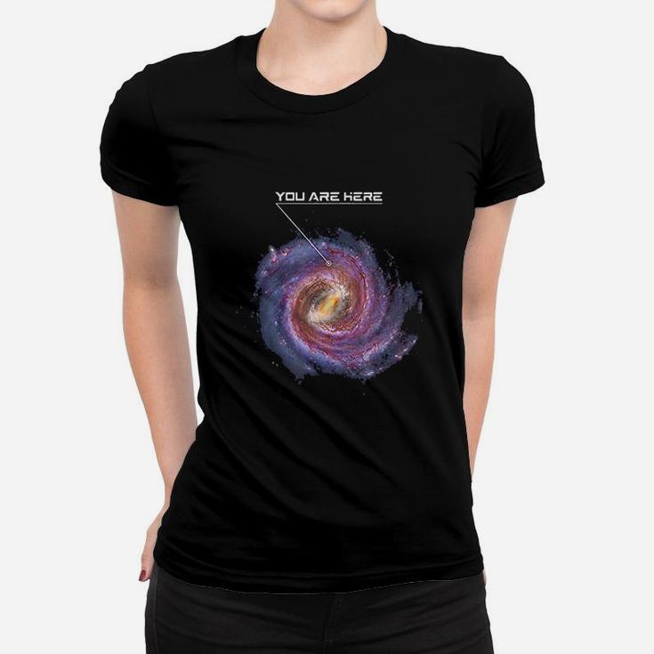 You Are Here Astronomy Milky Way Solar System Galaxy Space Women T-shirt
