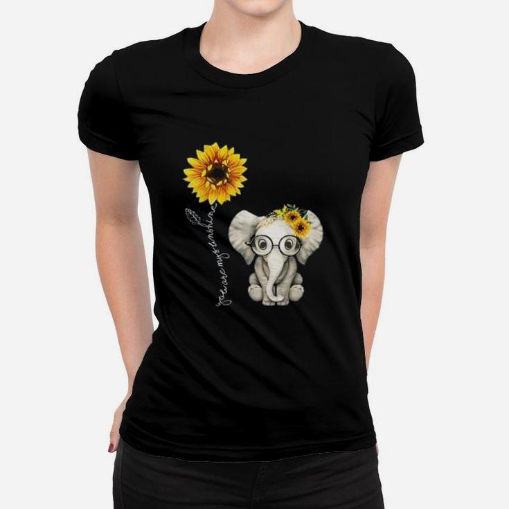 You Are My Sunshine Hippie Sunflower Elephant Gift Friends Ladies Tee