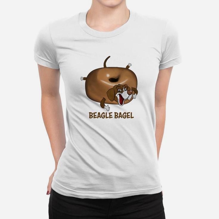 Beagle Likes Sweet Bagel Funny Dog Beagle Lover Ladies Tee