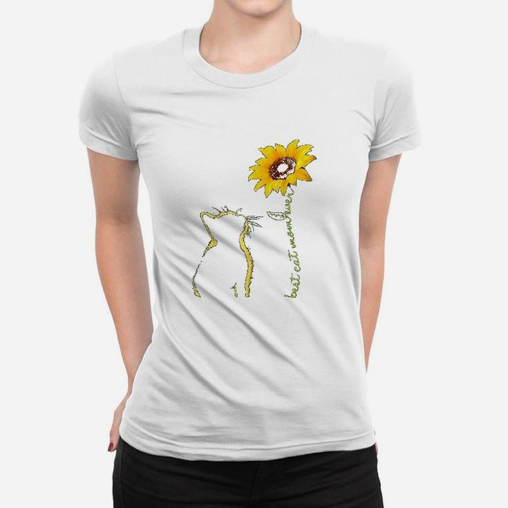 Best Cat Mom Ever Sunflower Mothers Day Gifts Ladies Tee