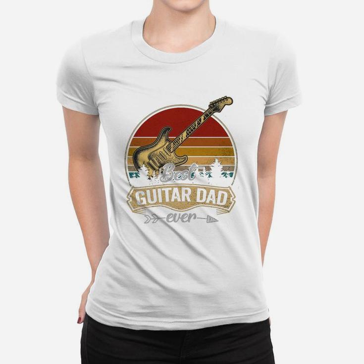 Best Guitar Dad Ever Vintage Sunset Guitarist Shirt Men Gift T-shirt Ladies Tee