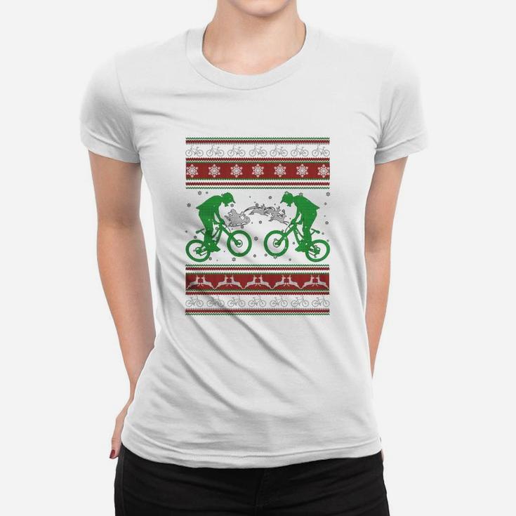 Bicycle Ugly Christmas Sweater Ladies Tee