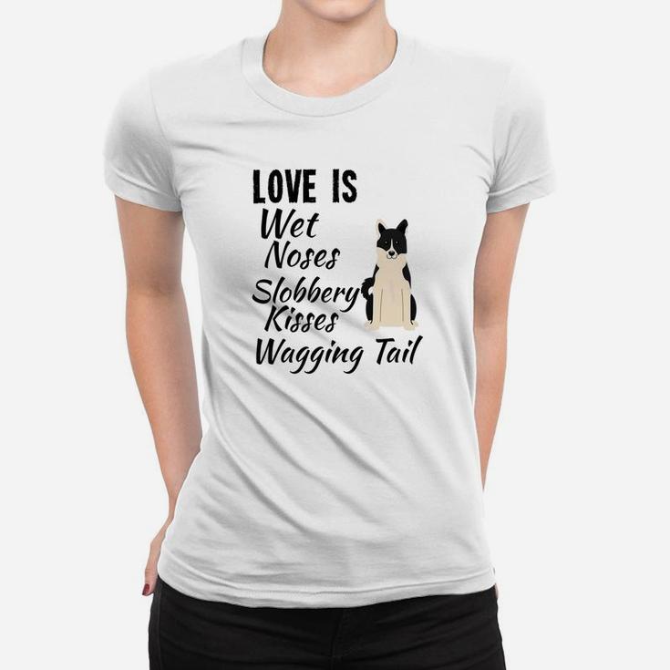 Border Collie I Love My Dog Saying And Drawing Ladies Tee