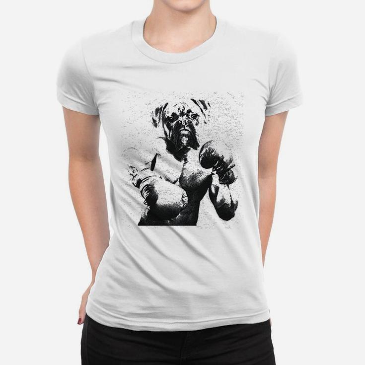 Boxer Boxing Funny Fitness Workout Puppy Dog Ladies Tee