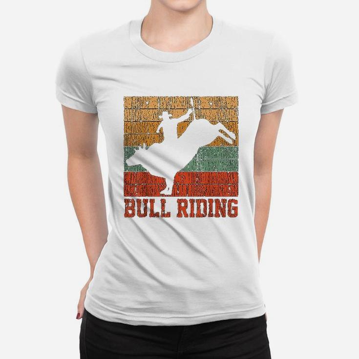Bull Riding Retro Vintage Rodeo Western Country Gift Ladies Tee