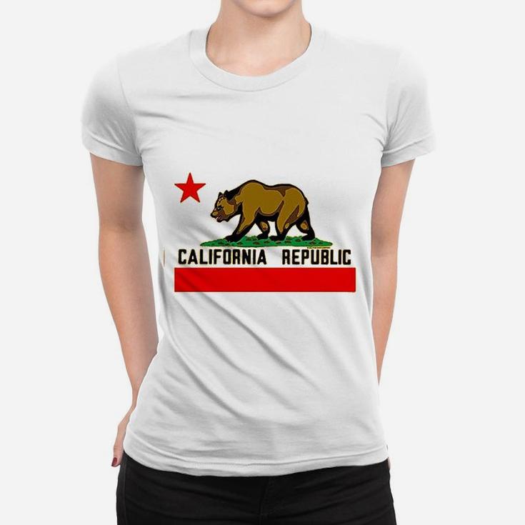 California Republic Borderless Bear Flag Black Ladies Tee