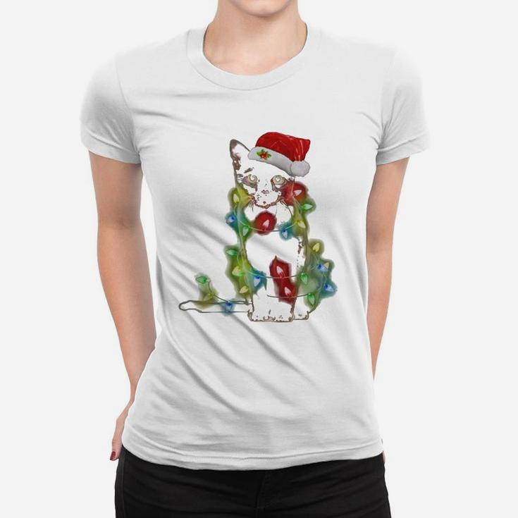 Cat Christmas Shirt T-shirt Ladies Tee