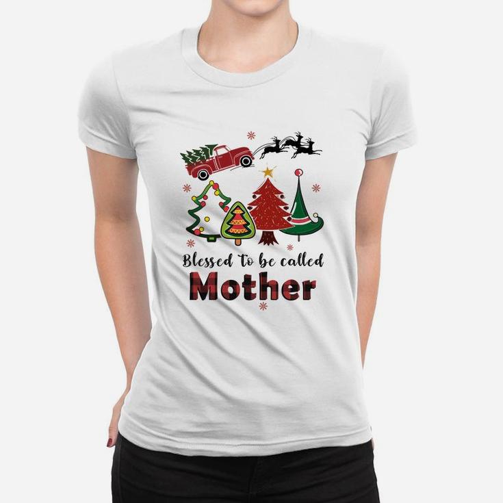 Christmas Blessed To Be Called Mother Ladies Tee