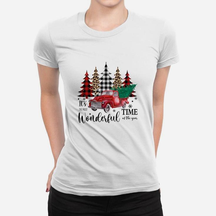 Christmas It Is The Most Wonderful Time Of The Year Colorful Christmas Trees Women T-shirt