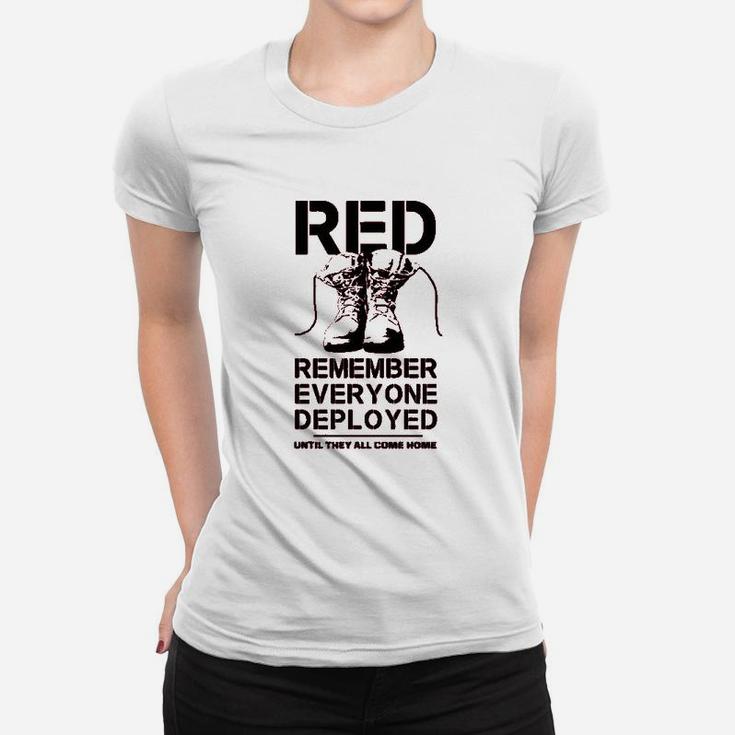 Combat Boots Red Friday Remember Everyone Deployed Ladies Tee