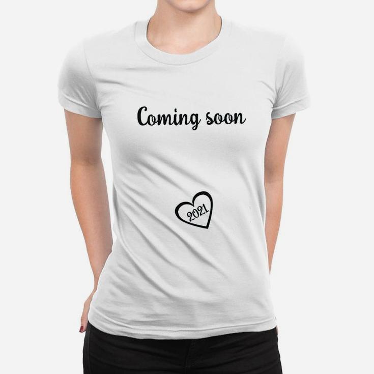 Coming Soon 2021 Mom To Be Reveal New Mom Announcement Ladies Tee